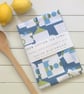 'Over a Coffee' Pattern Tea Towel