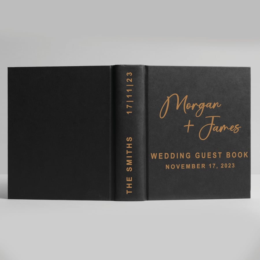Custom Wedding Guest Book Decal - Modern Personalised Script Names & Date