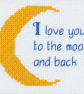 Love You to the Moon and Back Cross Stitch – Handmade Framed Love Gift - Image 4