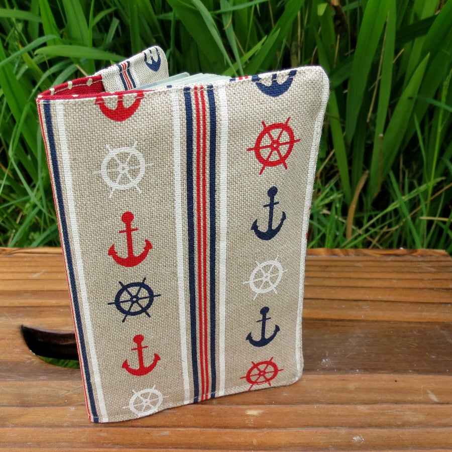 Anchors.  A nautical passport sleeve.  Passport cover.