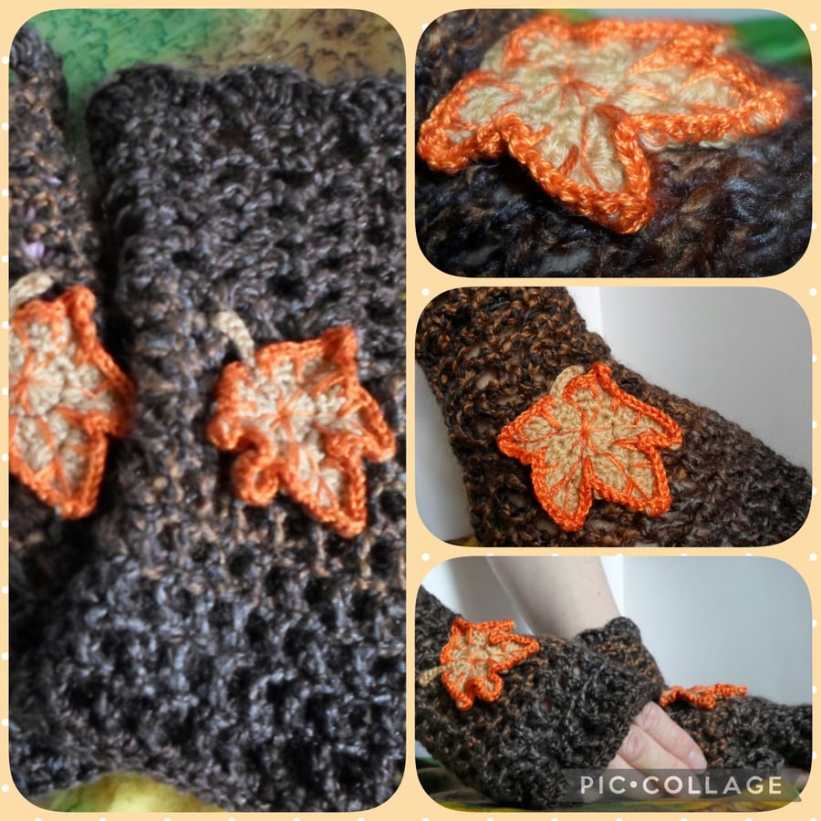 Womans crochet handwarmers for Autumn