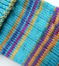 Hand-cranked Knitted Ribbed Wool Socks Size 6 to 7 Mismatched Turnover Tops - Image 3