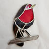 046 Stained Glass Robin - handmade hanging decoration.
