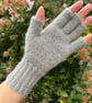 Fingerless gloves alpaca grey - Image 2