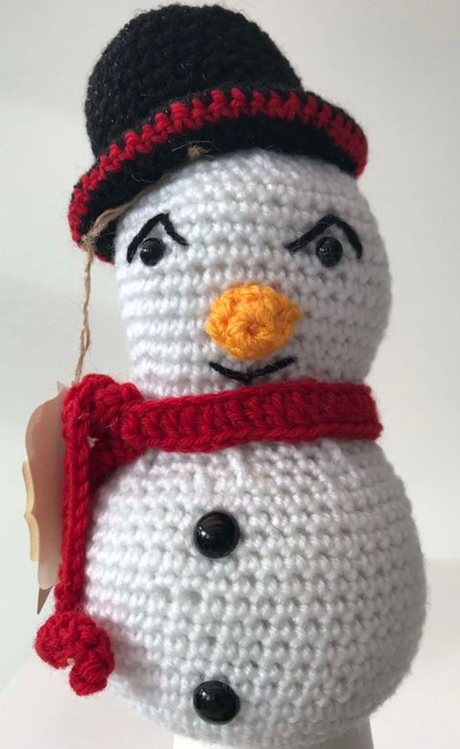  Snowman Handmade crocheted Red scarf