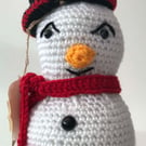  Snowman Handmade crocheted Red scarf