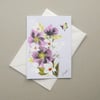 hand painted blank greetings card floral ( ref F 888 K6 )