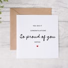 Personalised so proud of you card 