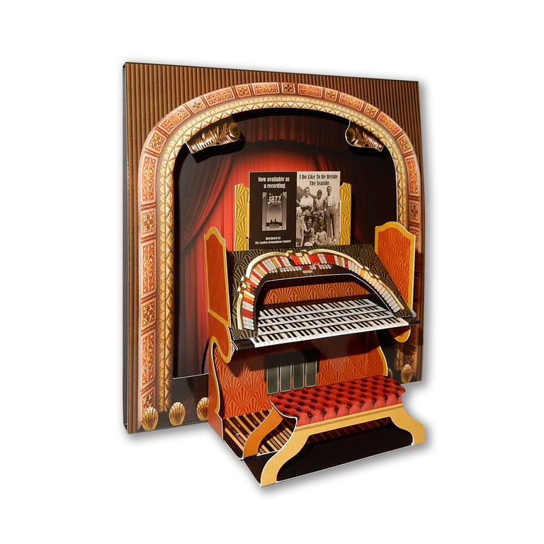 Wurlitzer Organ 3D music greeting card