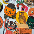 Vintage Retro Style Halloween Junk Journal Kit, Halloween Die Cuts