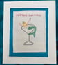 Mermaid cocktail hand embroidered picture. - Image 2