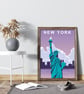 New York retro travel poster, New York city travel print, USA travel art - Image 4