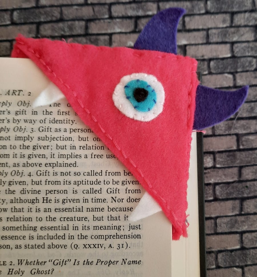 Red Monster Corner Bookmark