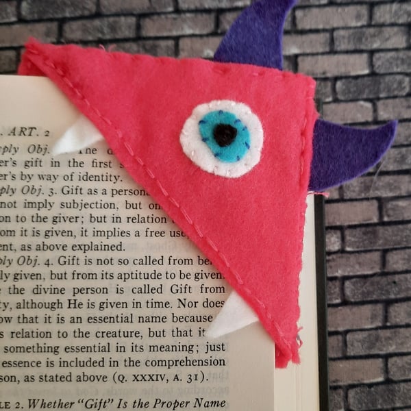 Red Monster Corner Bookmark