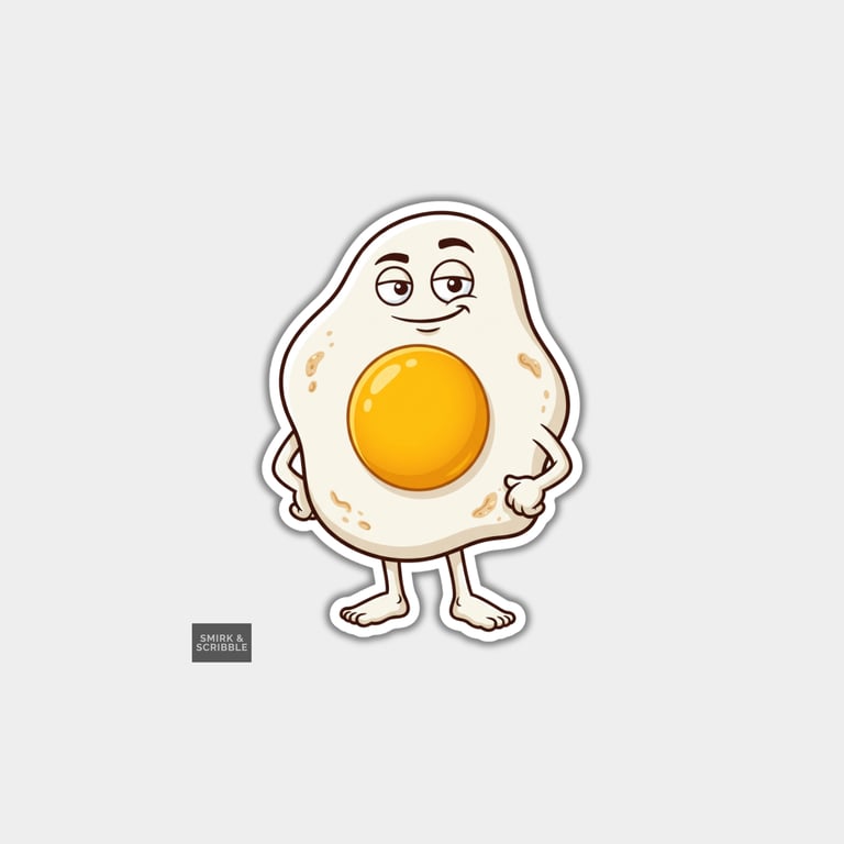 Funny Vinyl Die Cut Sticker For Adults - Cute Fried Egg