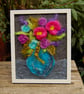 vase of flowers.  Needle felted  wool picture 