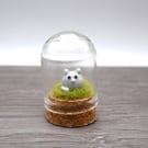 small glass grey cat keepsake figure