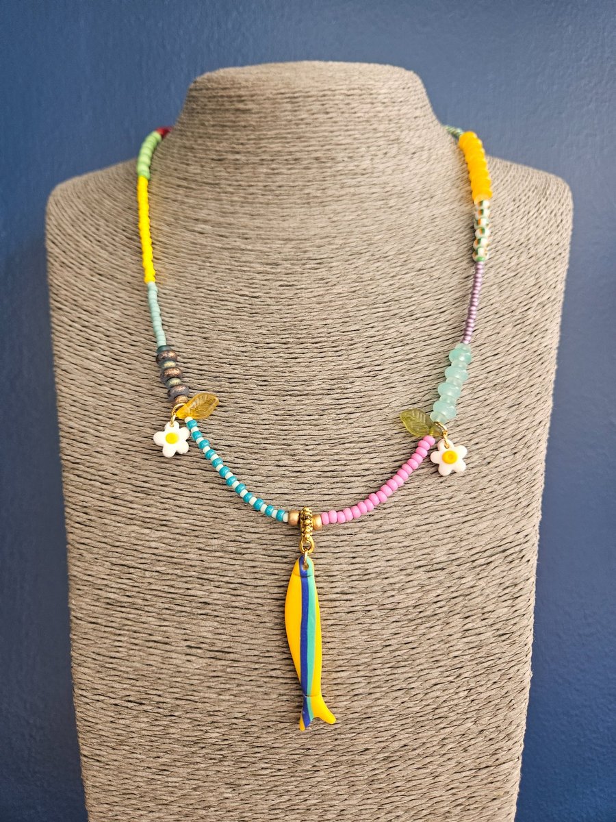 Sardine charm necklace 