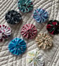 9 Cotton Suffolk Puff Yoyo Flower Embellishments  - Image 2