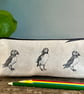 Puffin oilcloth pouch 