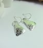 Earrings, Sterling Silver Patterned Triangle Droppers - Image 2
