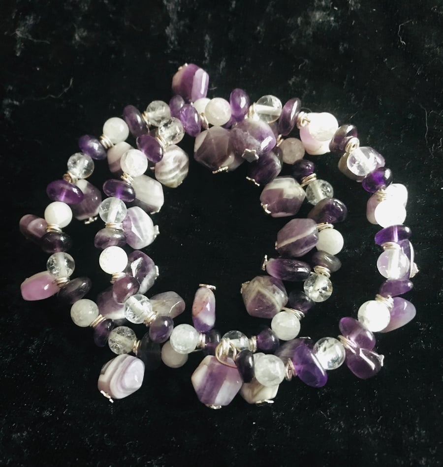 Beaded bracelet - glass beads - jewellery - wrap around bracelet 