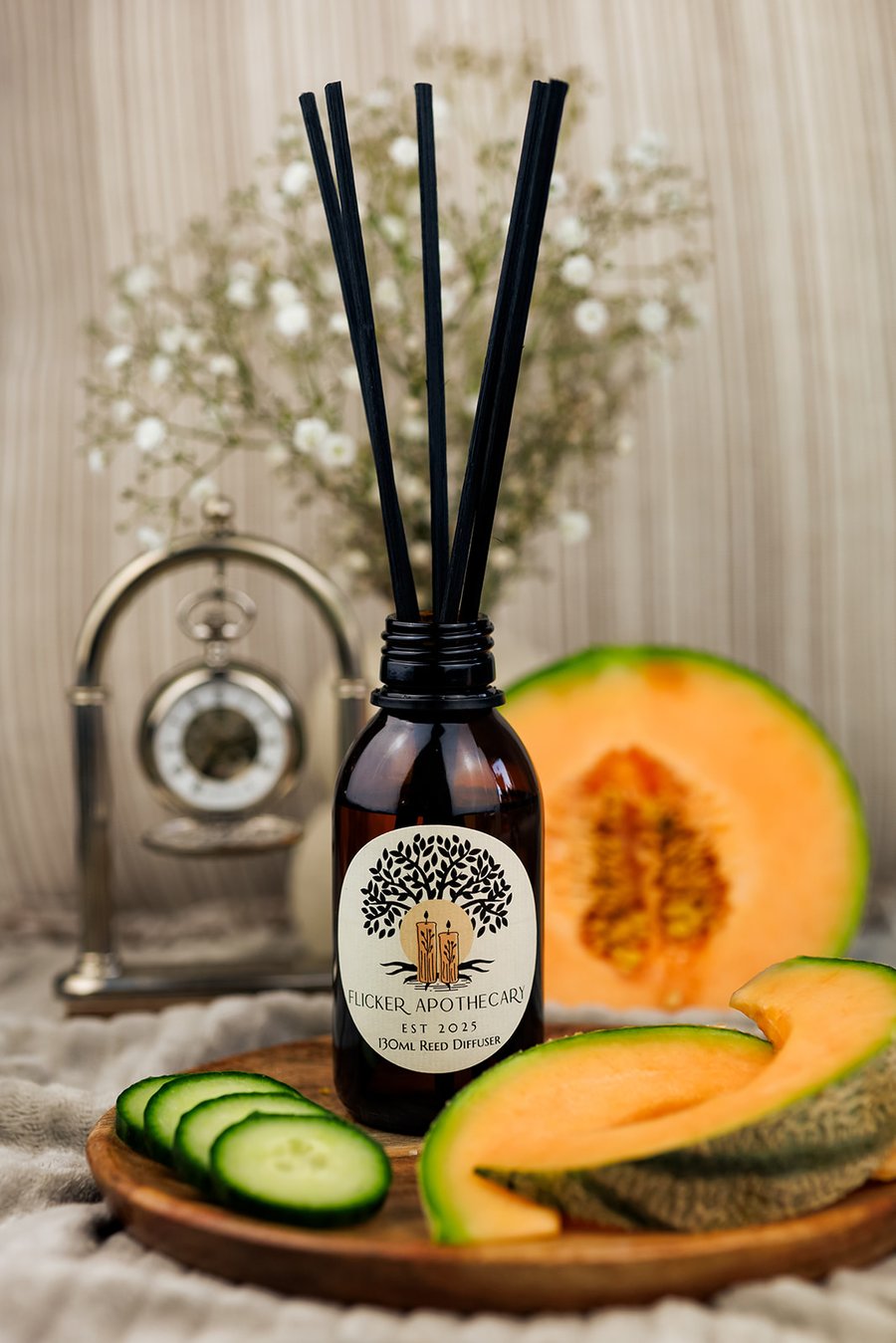 Reed Diffuser, 130ml Luxurious, Fragrance, Amber Glass, Various Scents