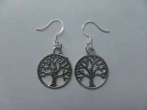 tree of life charm hook earrings