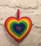 Hanging rainbow heart pocket hug - Image 1