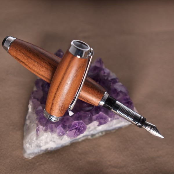 Hand crafted zebrano wood fountain pen R7,7