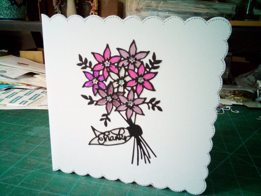 Bouquet thank you card