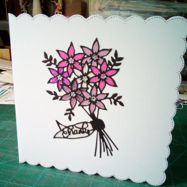 Bouquet thank you card