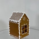 Gingerbread Style Hand Painted Wooden Box House Christmas Decorations Handmade