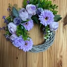 Small lilac wicker door wreath
