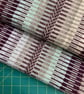 Rosanna cushion: Aubergine, Misty Woods & Sea Mist Blue. Handwoven in Wales - Image 7