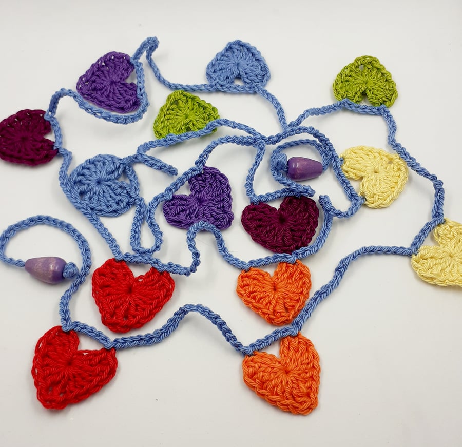 Rainbow Hearts Garland 