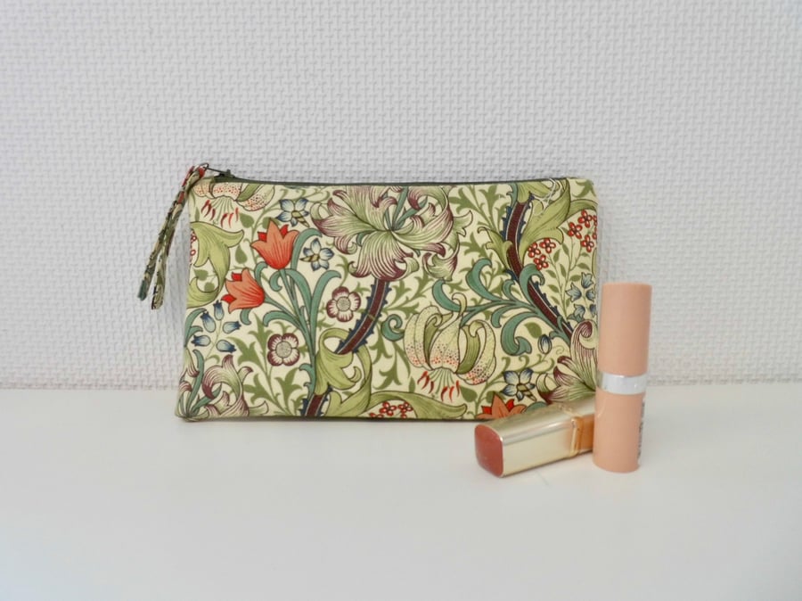 Make up bag purse in William Morris fabric