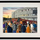 Blackpool. Bloomfield Road. Framed Football Club F.C Stadium Art Print 20" x 16"