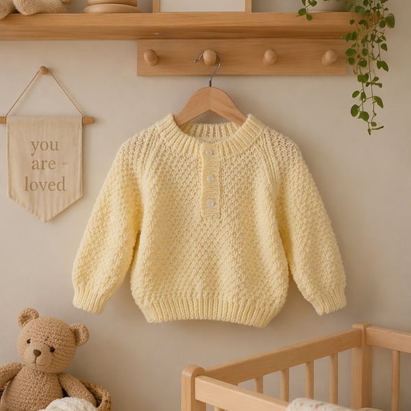 Yellow Unisex Jumper Cardigan 12 - 18 Months 