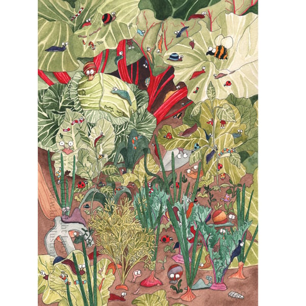 Garden Greeting Card -  'The Invading Hordes'