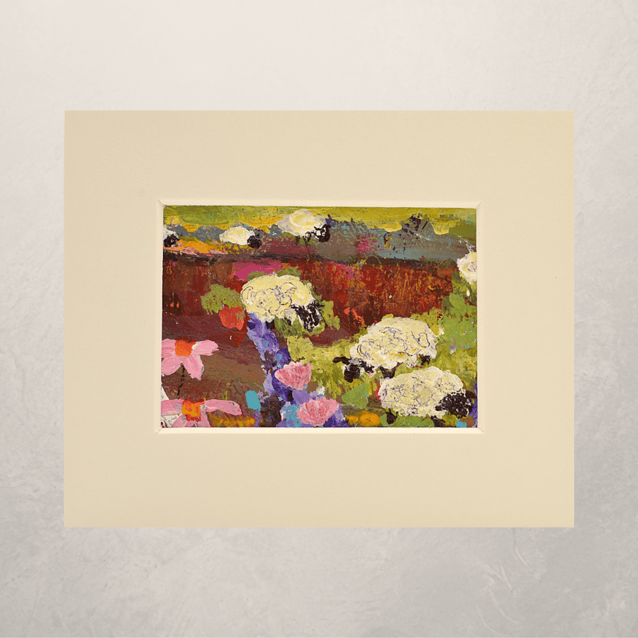 An ACEO of Sheep Grazing.