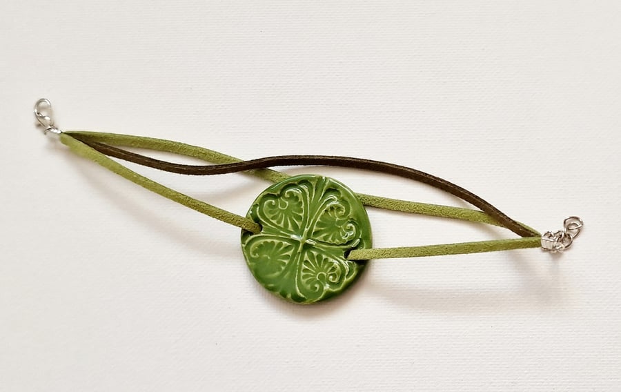 Handmade Bracelet with  Ceramic Button