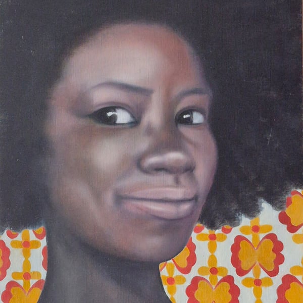 Oil portrait. Oil on oil paper. 40.5cm x 30.5 cm