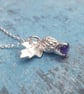 Amethyst Thistle  & leaf Necklace - Image 5