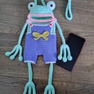 Handmade Crochet Frog Phone Bag, Cute  Crossbody Phone Holder