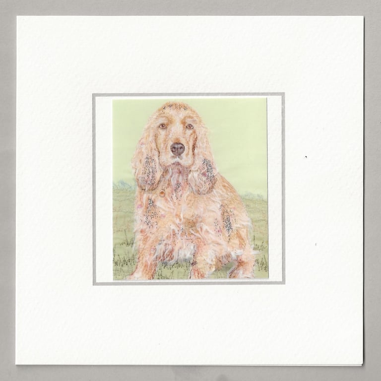 Cocker spaniel handmade card
