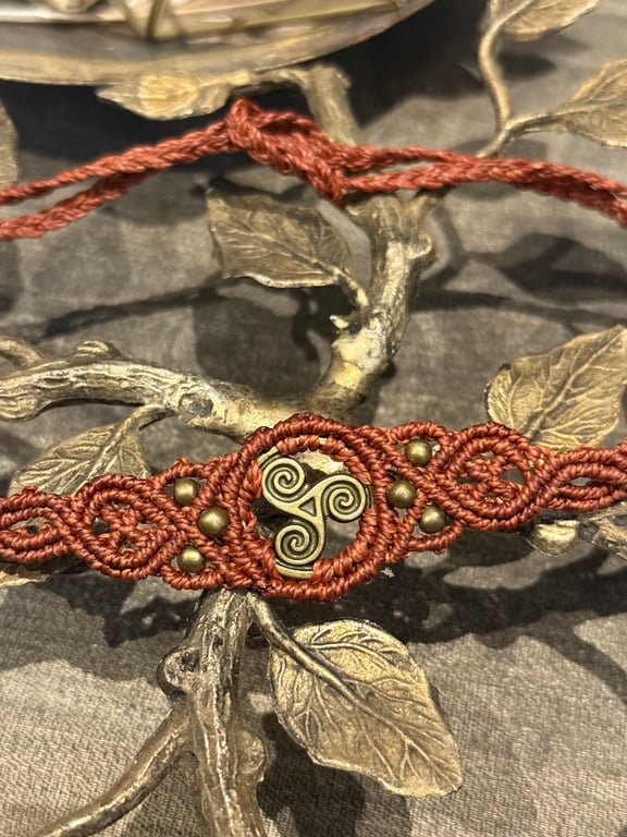 Bohemian Celtic Triskele spiral choker necklace, inc Free UK delivery