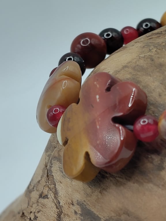 Goodlife v3. Mookaite, Garnet and Red Agate Stone Bracelet by BDS.