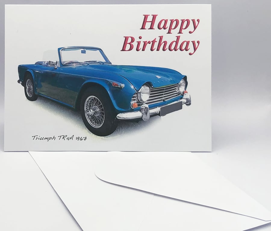 Triumph TR4A 1967 - Birthday, Anniversary, Retirement or Plain Card