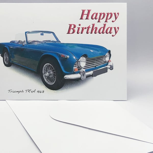 Triumph TR4A 1967 - Birthday, Anniversary, Retirement or Plain Card